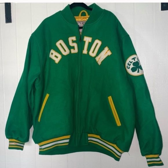 NWT Mitchell & Ness Boston celtics NBA Varsity Wool Hardwood Classics Jacket 3XL - Picture 4 of 16